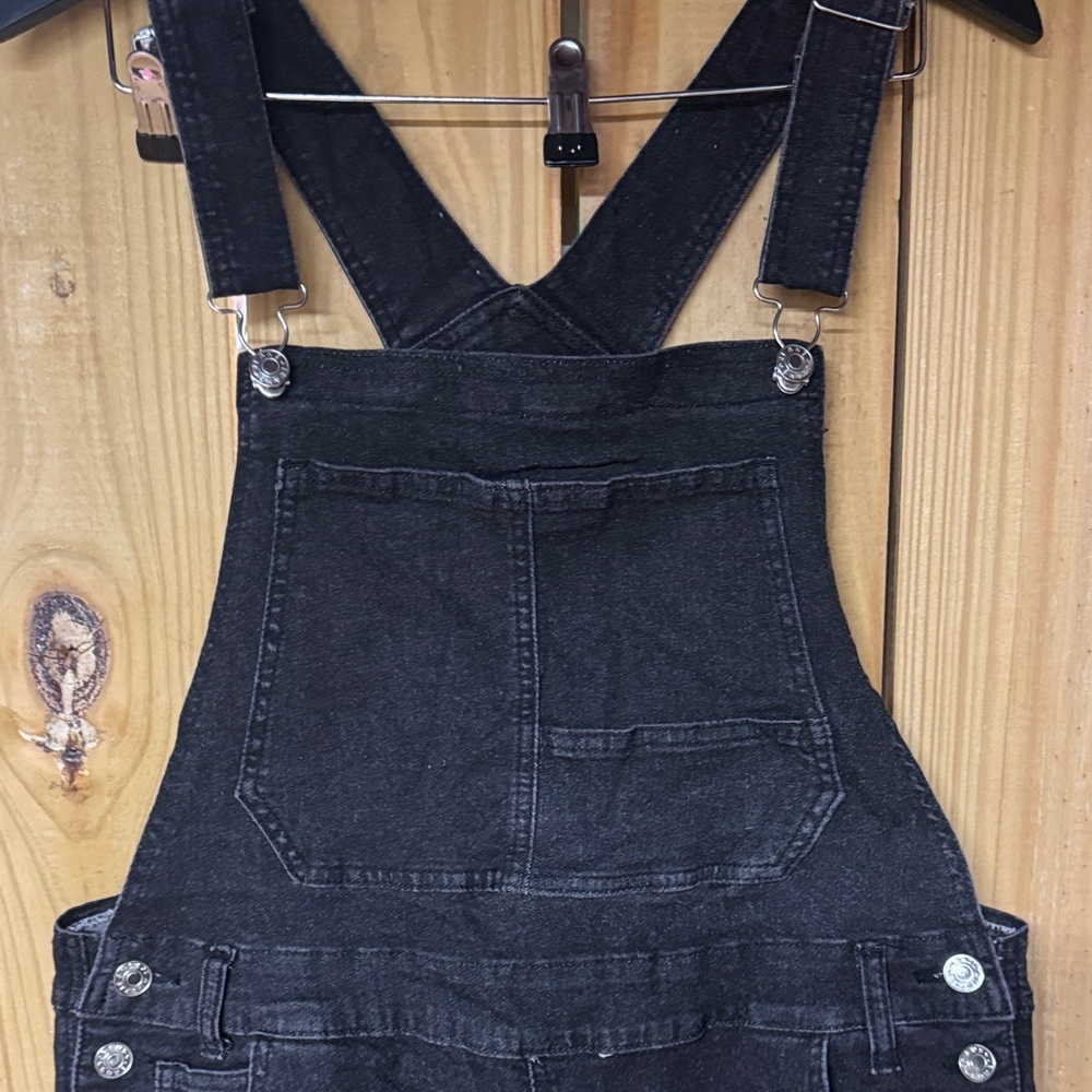 Classic Black Denim Jumpsuit - Picture 2 of 6